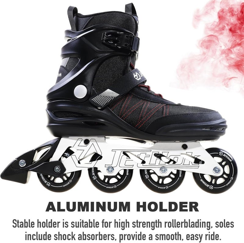 JetHok Inline Skates Advantage Pro Women’s and Men's Adult Fitness Inline Skate, Professional Aluminum Inline Rollerskates Outdoor (Black and Red, Size 7-11) - Image 3